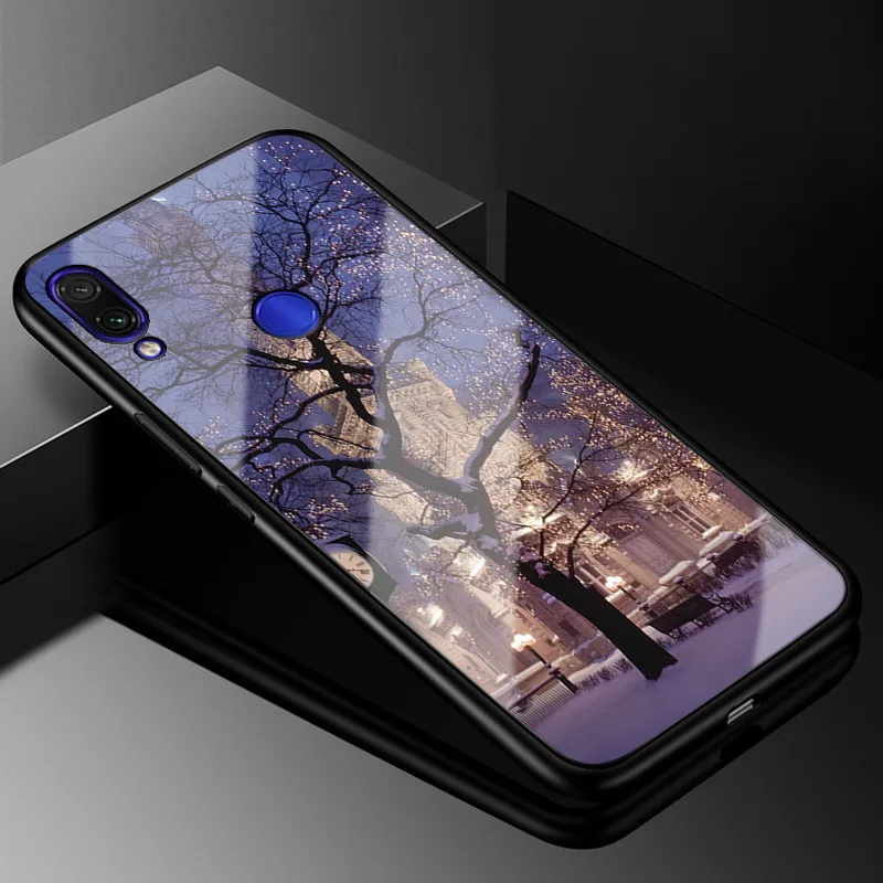 27 Для Xiaomi Redmi Note 7 Чехол стекло для ПК чехол для телефона черный бампер чехол для Xiaomi Redmi Note 7 Pro 7S противоударный чехол Note7 - Цвет: 27
