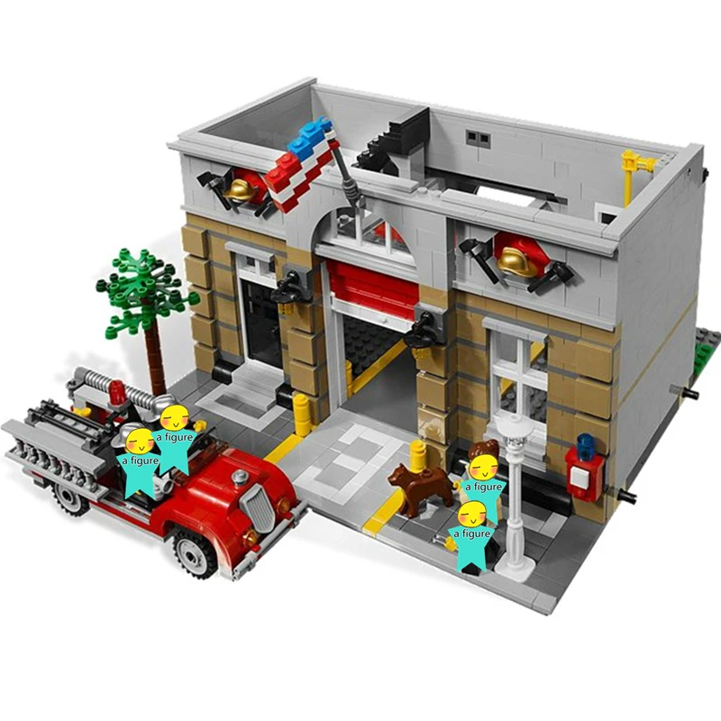 Создатель город пожарная команда пожарные улица Классическая опытная модель строительные блоки наборы Кирпичи Детские наборы игрушки дети совместимы