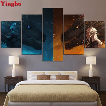 

DIY Diamond Painting Cross Stitch 5 Piece Game of Thrones Movie pictures Mosaic diamond round,Square Diamond Embroidery Crafts