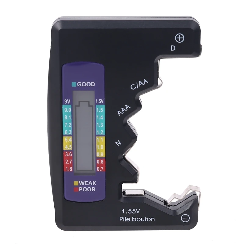 

Digital Battery Checker Capacity Tester for C/D/9V/AA/AAA/1.5V Button Universal G88A