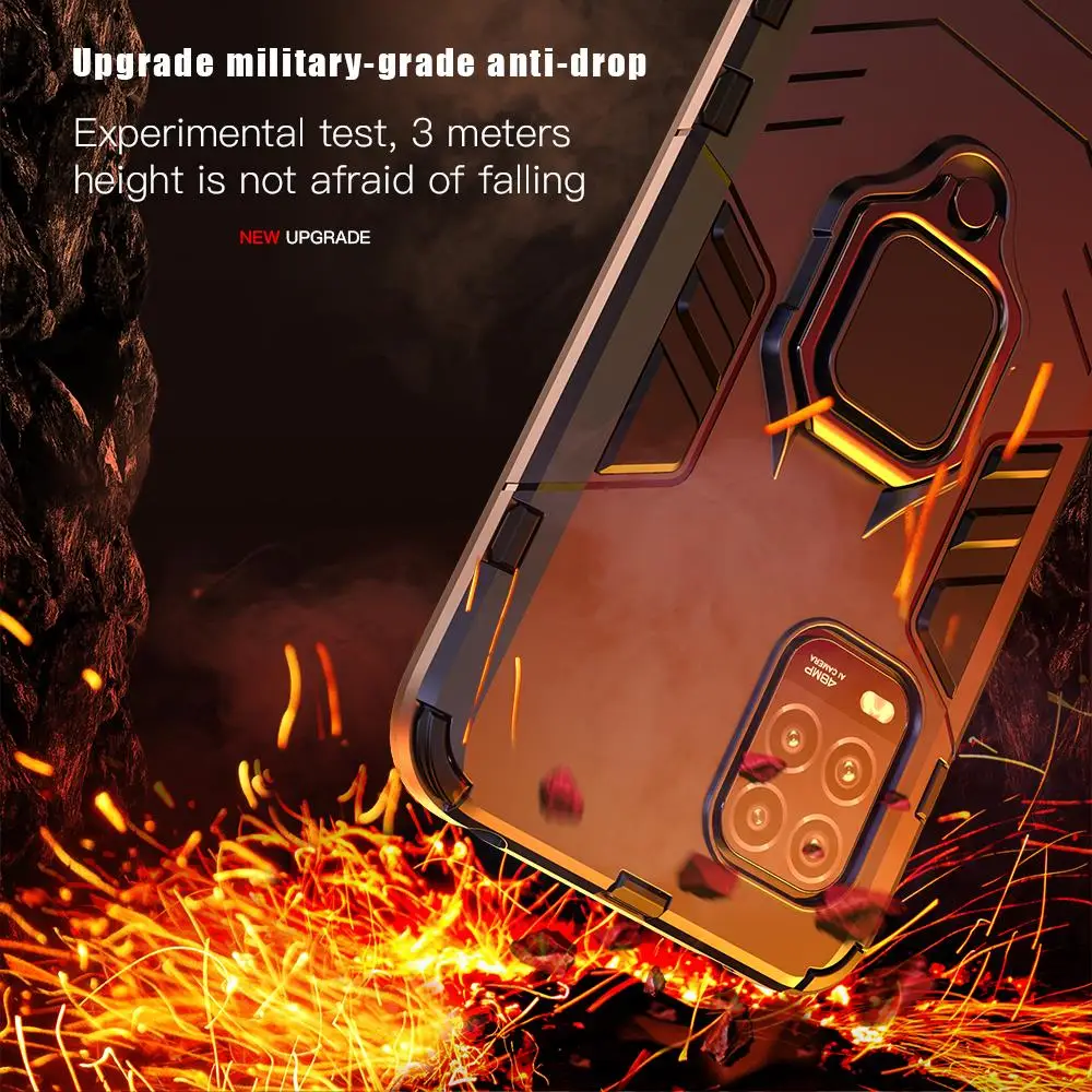 Shockproof Armor Ring Stand Phone Case - Heavy-Duty Protection with Built-In Stand