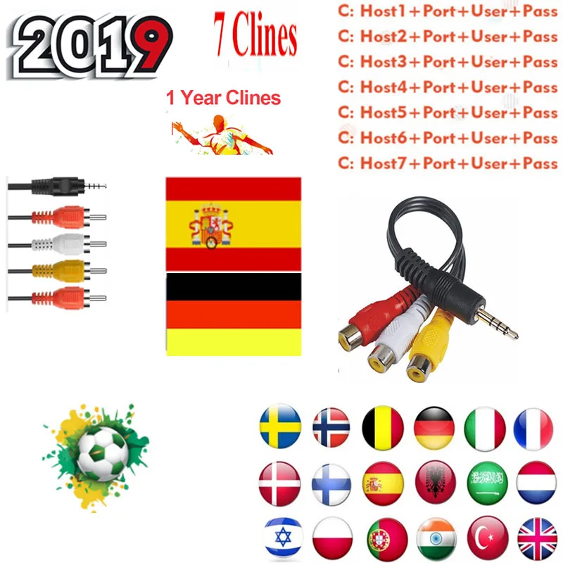 

cccam Europa decoder 7line voor 1 jaar satellite Spanje Portugal Polen ccams server OSCAM Duitsland voor satellite TV Ontvanger