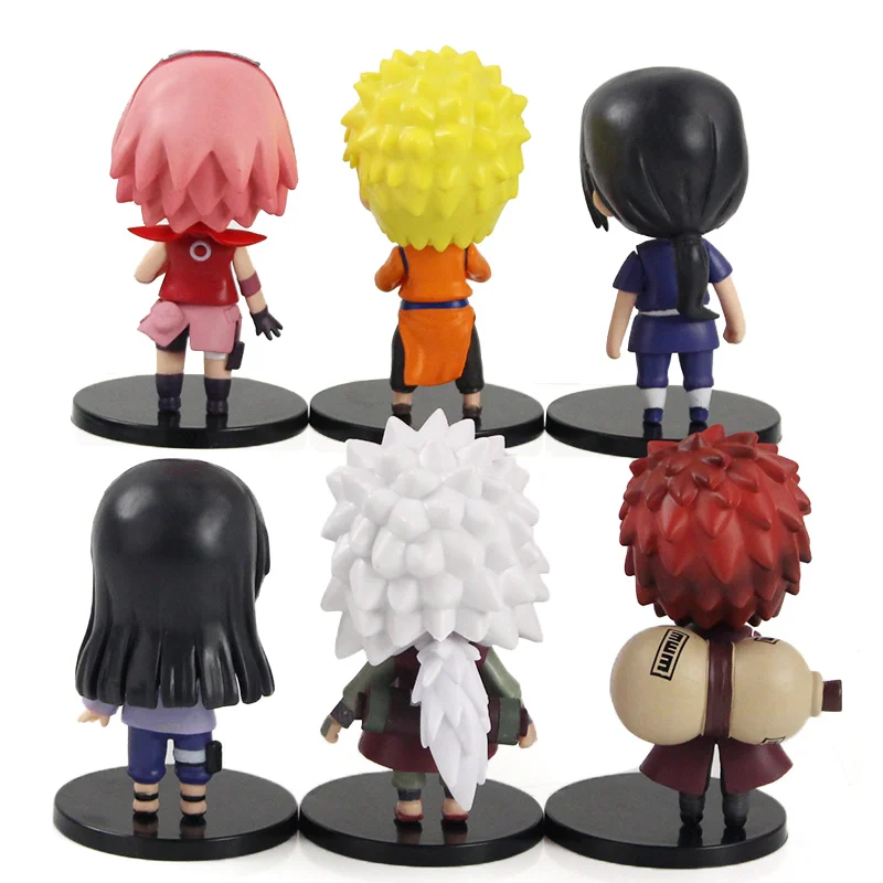 6 шт./лот Наруто Фигурки Хината Uzumaki Naruto Sakura Обувь в стиле Итачи Гаара Джирайя