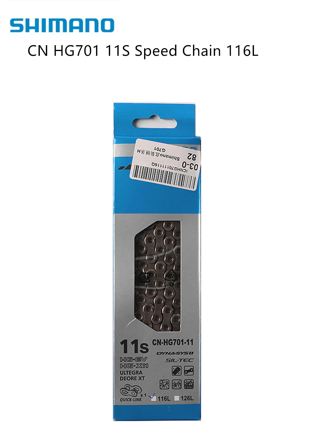 Chaîne Vélo 11 Vitesses Shimano HG901 116L - Compatible Route Et VTT, Haute Résistance, Montage Facile