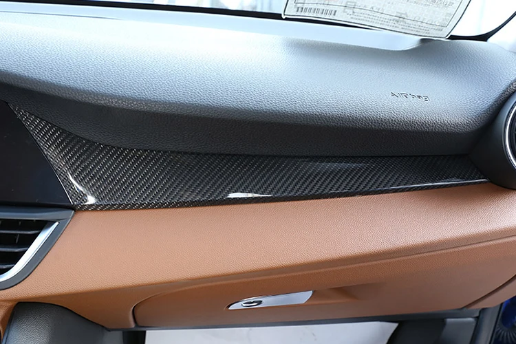 Отделка панели из настоящего углеродного волокна для салона автомобиля, аксессуары для Alfa Romeo Giulia