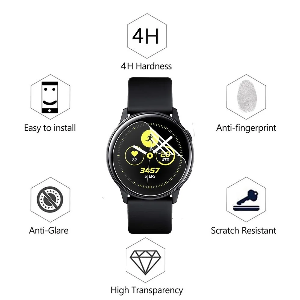 10 упаковок для samsung Galaxy Watch Active Active2 40 мм 44 мм Смарт-часы 5H нано Взрывозащищенная защита экрана HD Противоударная пленка