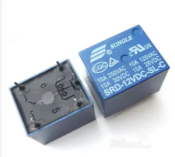 

Free shipping 12V DC SONGLE Power Relay SRD-12VDC-SL-C PCB Type