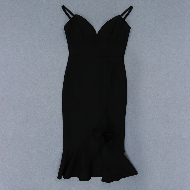 INDRESSME, новинка, женское платье для вечеринки, модное, сексуальное, v-образный вырез, на тонких бретелях, без рукавов, с разрезом, асимметричное, с оборками, рыбий хвост, платье