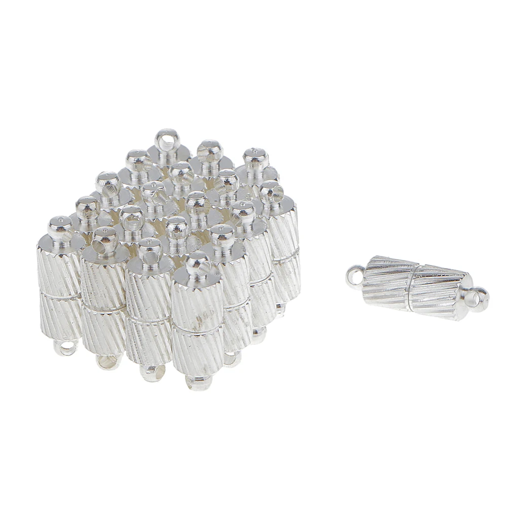 20 sets Silver Plated Barrel magnetic clasp Used for necklace bracelet Findings