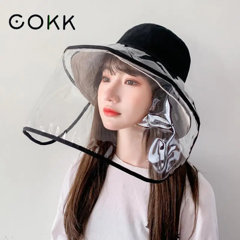 

COKK Bucket Hat With Mask Hat Women Men Removable Mask Windproof Anti-Spitting Splash Dust-proof Outdoor Safe Head Face Cover
