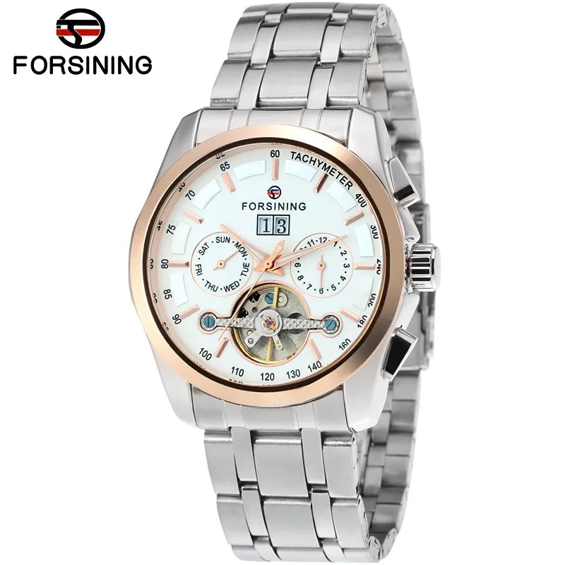 

Europe And America Forsining Analog Watch Men Fashion Casual Steel Belt Hollow out Fully Automatic Analog Watch