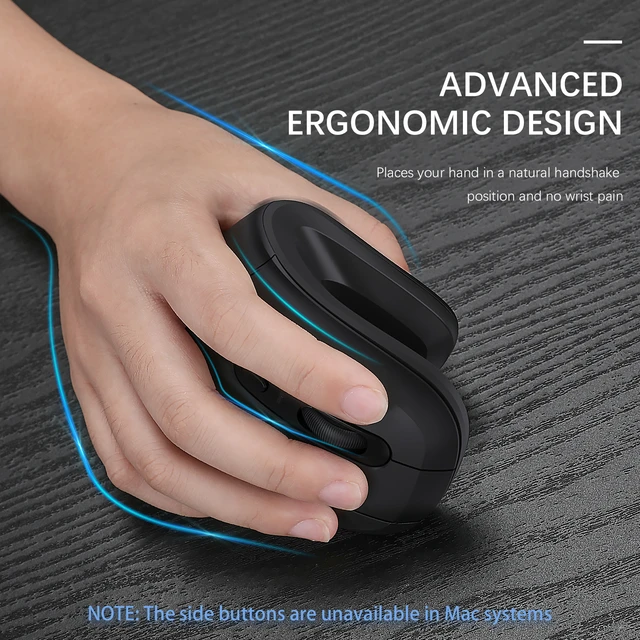 Souris ergonomique optique sans fil 2.4GHz avec récepteur USB, Haute  sensibilité 3 DPI ajustables pour