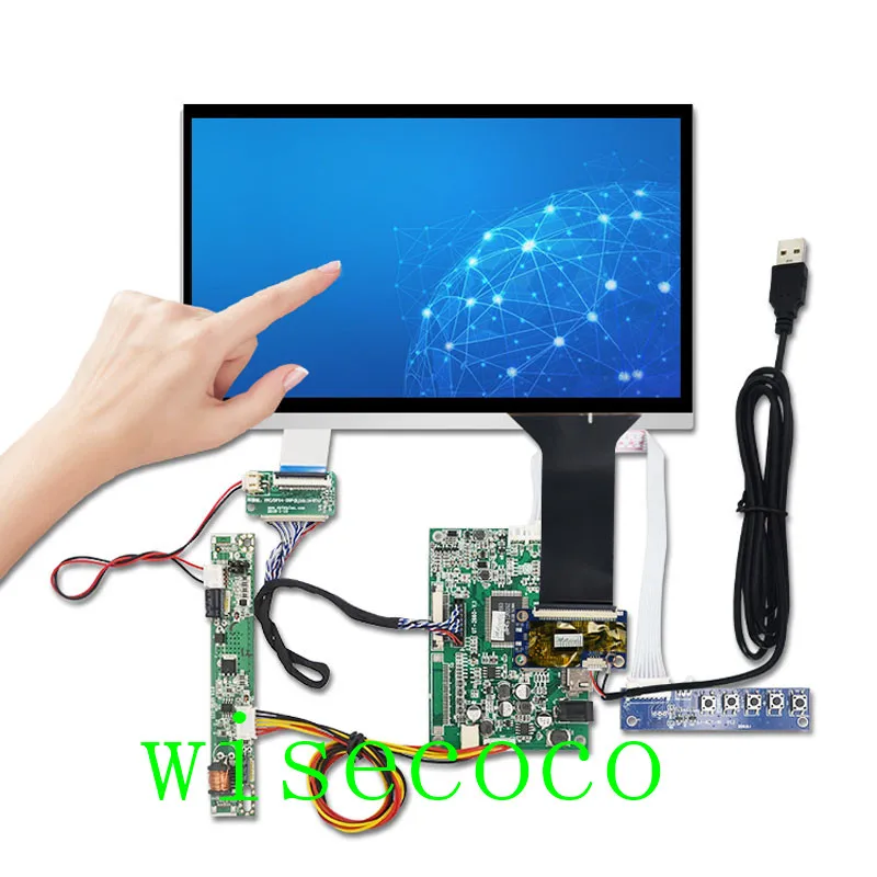 with touch 10,1 дюймов 1280*720 дисплей монитор lcd 10 точек емкостный дисплей HDMI драйвер платы vga hdmi контроллер для raspberry pi Панель 720 - Цвет: with touch