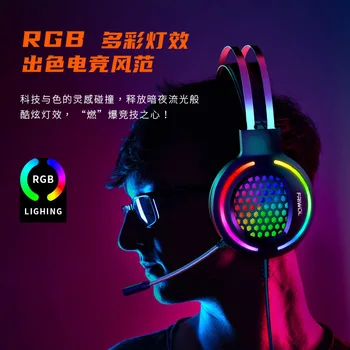 

Headphones Cable Game Desktop PC Laptop Gaming USB Shining 7.1 Headphones Headset