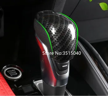 

For Nissan Kicks 2017 1PC Carbon Fiber Black ABS Chrome Gear Shift Knob Sticker Panel Frame Cover Trim Car Styling Accessories