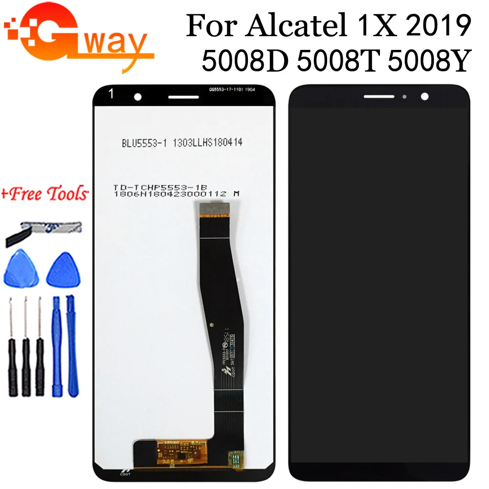 ЖК дисплей для Alcatel 1X (2019) 5008T 5008D 5008Y кодирующий преобразователь сенсорного экрана