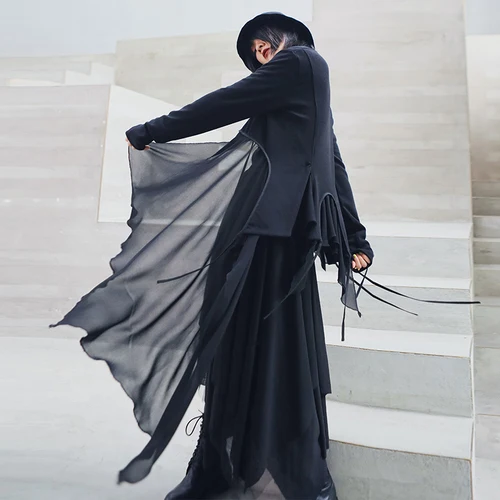 black GCC1493 TVVOVVIN Асимметричный сетчатый плиссированый свитер корейский модный бандаж пэчворк тонкий осенний женский стиль Вязаный Свитер F664 - Цвет: black GCC1493