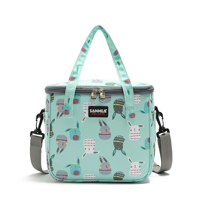 Women Insulated Lunch Box For Shoulder Kids Thermal Food Fresh Breakfast Bag Storage Grils Cooler Tote Picnic Bags Large 7L Case