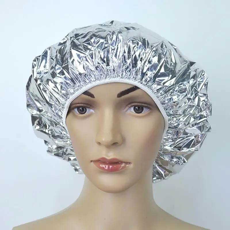 Aluminum Foil Waterproof Hat Spa Hair Salon Shower Cap Baking Oil Styling Tools Applicable to Women's Makeup and Removal