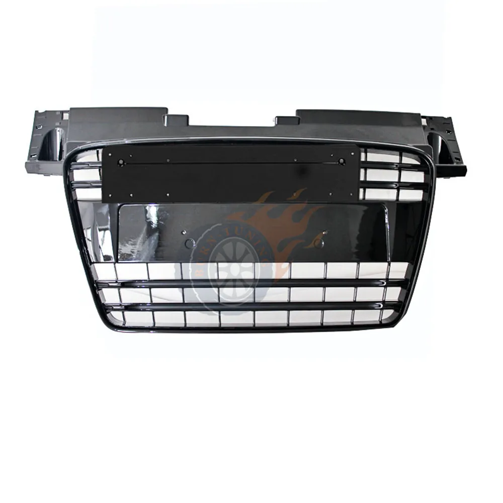 Для TTS style Grill для Audi TT 8J 2007- Upgrade TTS style Grill Шестигранная сетка переднего бампера ABS с держателем Европейской пластины