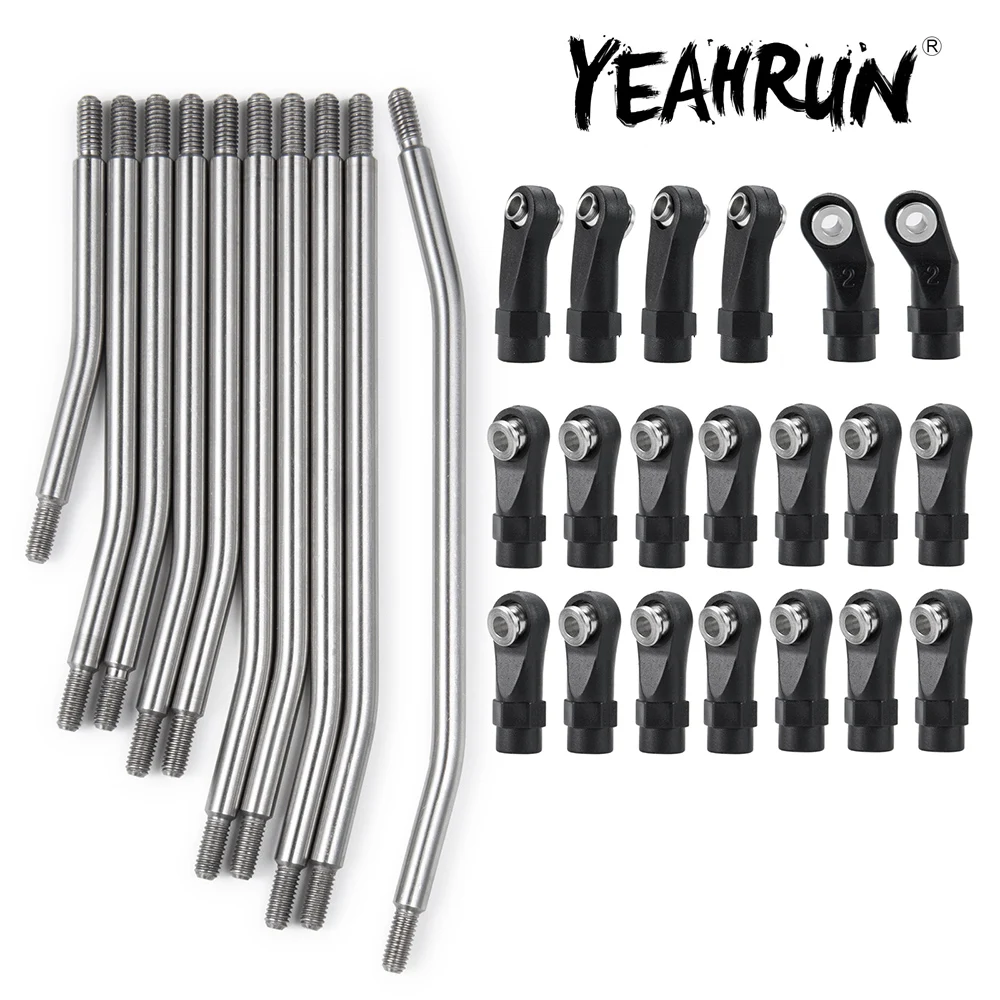 

YEAHRUN 1Set Metal Upper & Lower Linkage Set with Plastic Link Rod End for Axial SCX10 II 90046 1/10 RC Crawler Car Upgrade Part