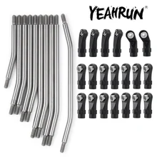 YEAHRUN 1 ensemble de tringlerie supérieure et inférieure en métal avec embout de biellette en plastique pour Axial SCX10 II 90046 1/10 RC pièce de mise à niveau de voiture sur chenilles