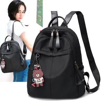 

Casual Korean Women Backpack Waterproof Oxford Backpacks For School Teenagers Girls Shoulder Bag Schoolbag Pure Black Travel Bag