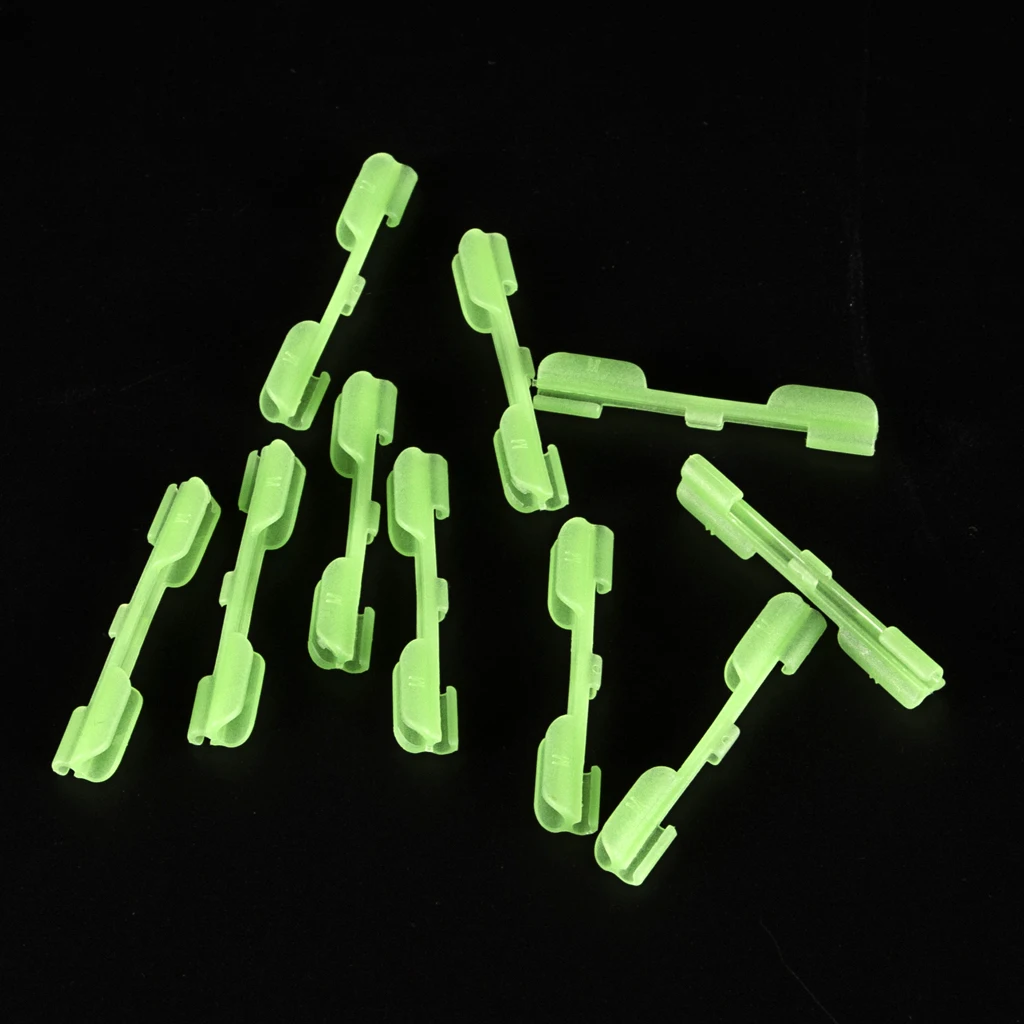 10pcs Fluorescent Glow Stick Clip Lightstick Fishing Night Float Dark Glow Sticks Clip Holder, Men Women Outdoor Fishing