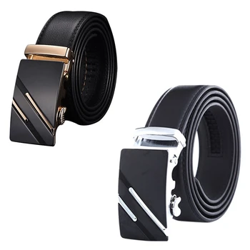 

Men'S Fashion Leather Automatic Buckle Waist Strap Belt Waistband Gift