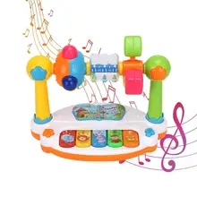 Piano Musical rotatif pour enfants, avec son lumineux, jouet éducatif, animal, clavier sonore, cadeau Musical 