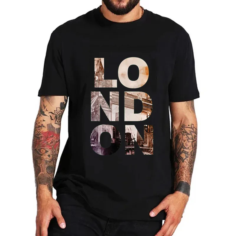 

2019 Tower Bridge of London Design fashion T-Shirt London T Shirts Classic Hip Hop Short Sleeve Tops White Plus Size O-Neck Tees