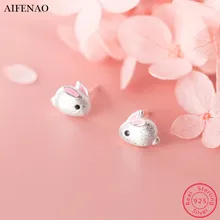 925 Sterling Silver Rabbit Stud Earrings For Women Fashion Cute Animal Small Earring Ear Jewelry Girls Female Gift Brincos