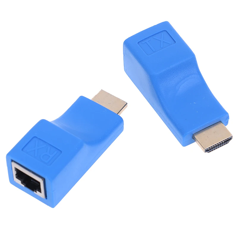 2 шт 1080p hdmi удлинитель для rj45 по cat 5e/6 сетевой lan ethernet усилитель