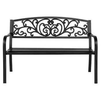 

50" Iron Outdoor Courtyard Decoration Park Leisure Bench Made of reinforced steel , durable , patio chairs garden furniture