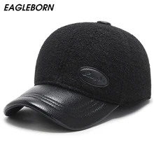 Зимняя утолщенная Русская Шапка, Мужская теплая Бейсболка среднего возраста, зимняя Роскошная зимняя шапка с наушниками для мужчин, шапка для папы, шапка для Дедушки