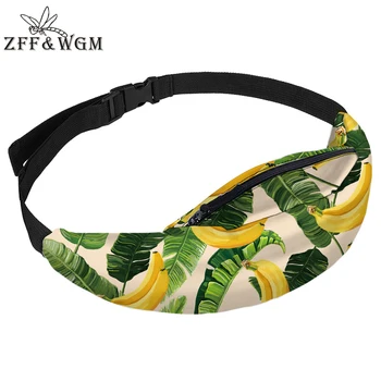 

ZFF&WGm 3D Print Cross Body Bags For Men Fashion Leather Waist Bag Women Yellow Zipper Crossbody Chest Bag For Men