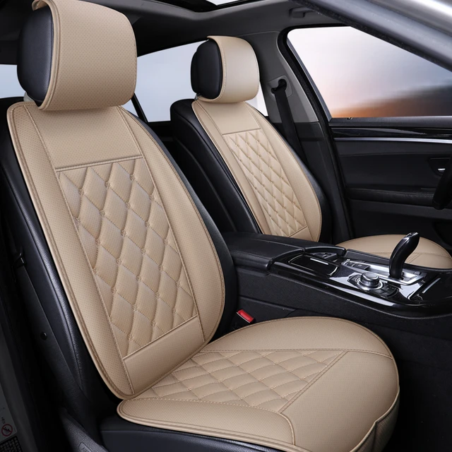 Housse De Siège De Voiture De Luxe En Cuir Pu, Beige, Universelle,  Protection De Siège De Véhicule, Accessoires D'intérieur Pour Automobile -  Housses De Siège Auto - AliExpress