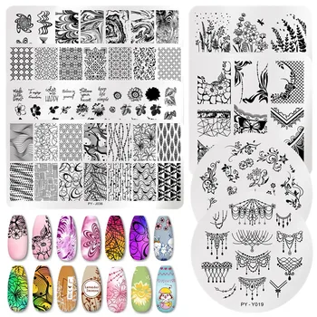 

PICT YOU Nail Stamping Plates Leaf Flower Butterfly Cat Nail Art Plate Stainless Steel Nail Design Stencil Tools Stamp Template