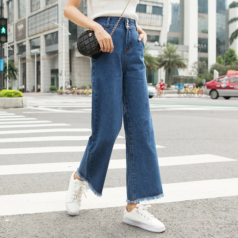 Jeans Women Loose Ankle length High 