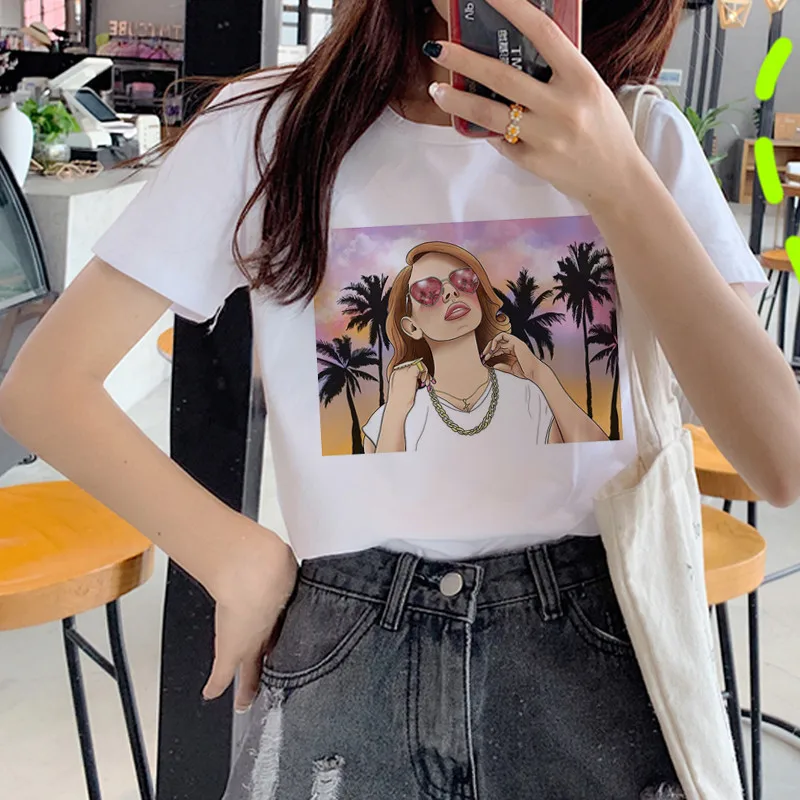 

Lana Del Rey Harajuku Ullzang T Shirt Women Funny Print Fans T-shirt 90s Graphic Aesthetic Tshirt Korean Style Top Tees Female