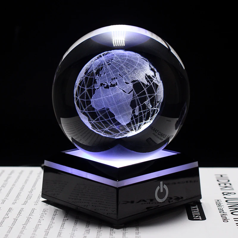 Globe du monde bleu en verre, boule de cristal de 60mm, sphère de la terre  avec support, ornements d'astronomie, Figurines de décoration pour la  maison et le bureau - AliExpress