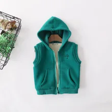 Детский жилет; жилет из чистого хлопка; сезон осень-зима; детская одежда; теплый жилет для мужчин и женщин; детская одежда в Корейском стиле с капюшоном