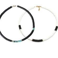 Boho jewelry colier lucite shell женские ожерелья-Чокеры wicca colar feminino HEISHI переработанный диск Африканский виниловый бисер ожерелье
