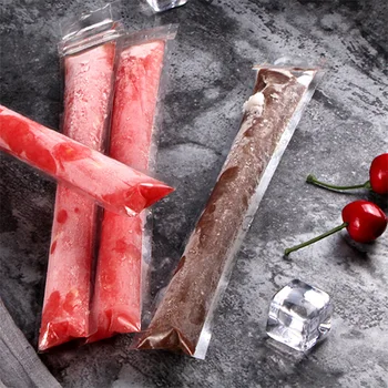

Transparent Ice Cream Bag Disposable Ice Molds Bags Popsicle Pouch for Fruit Smoothies Yogurt Or Freeze Pops Kitchen Accessories