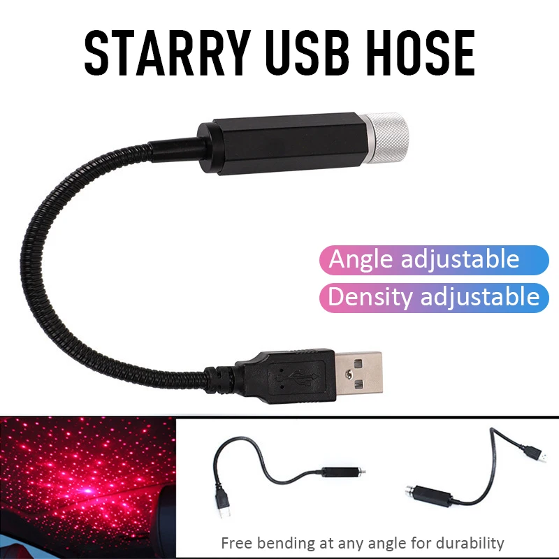 Car Ambient Light Car Starry USB Modified Roof Interior Decoration Star Sky Ceiling Projector Free Installation Dropshipping