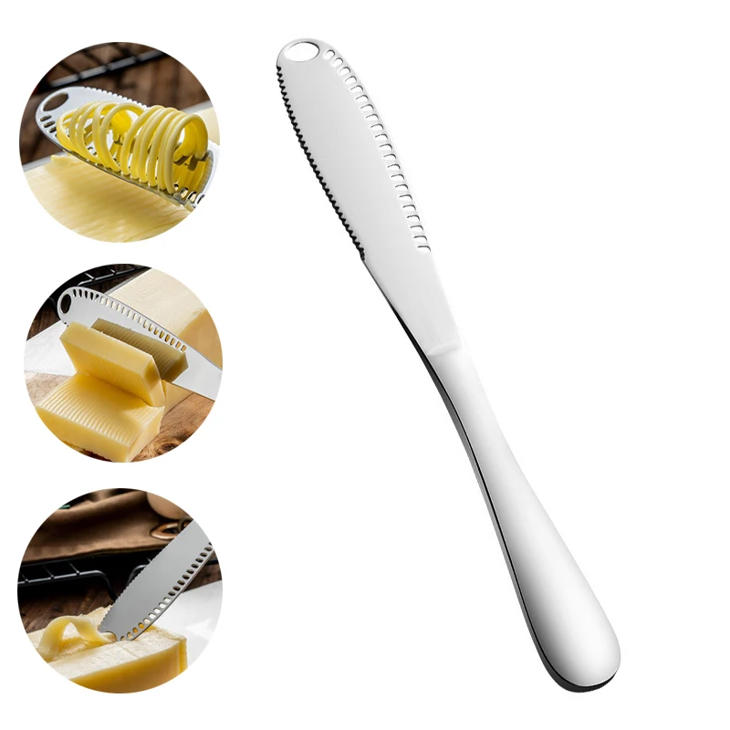 Multifunction 3 In 1 Stainless Steel Butter Cutter Knife Cream Knife