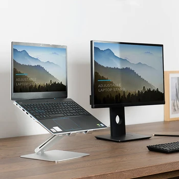 

Folding Laptop Notebook Stand Adjustable Aluminum Computer Riser Ergonomic Elevator For Desk Metal Holder Stand For Pc Notebook