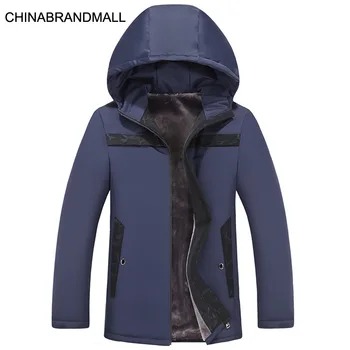 

Winter Men Plus Fat Plus Size Leisure Plus Velvet With Cap Cotton-padded Jacket Male Fat Man Plus Velvet Keep Warm Coat