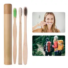 1 шт. Мягкая зубная щетка для волос и 1 шт. бамбуковая трубка Экологичная зубная щетка из натурального бамбука ручка Защита окружающей среды