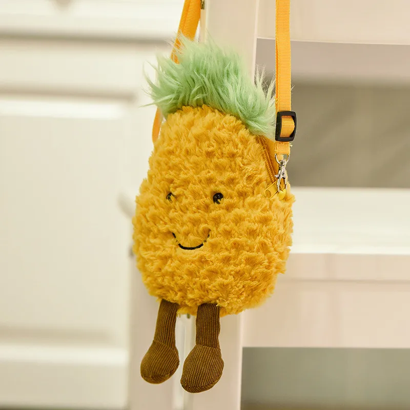 Avocado Shoulder Bag Cute Fruit Plush Backpack Watermelon Pineapple Cherry Ins Hot Coin Purse Super Ugly (12)